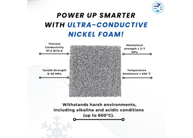 Conductive nickel foam material with open-cell structure