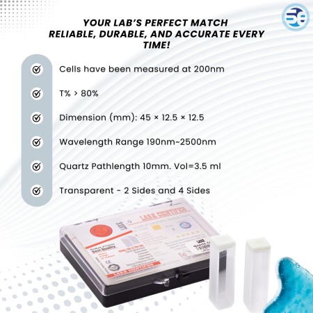 UV vis quartz cuvette for laboratory use