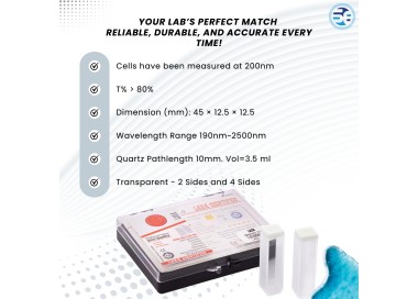 UV vis quartz cuvette for laboratory use