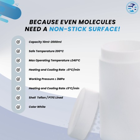 Teflon liner vessel for laboratory autoclave