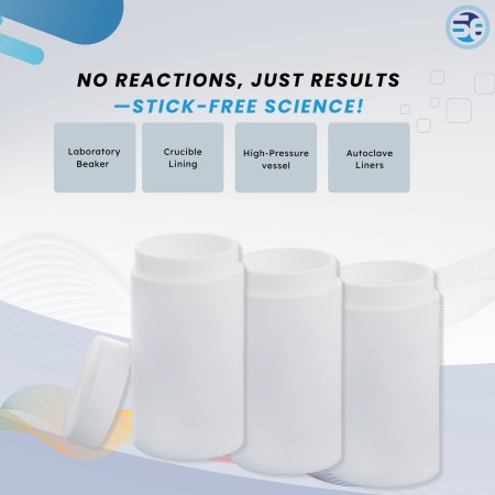 White PTFE liner for lab autoclave vessel