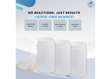 White PTFE liner for lab autoclave vessel