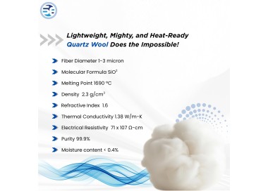 Heat resistant quartz wool insulation material