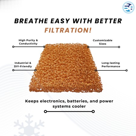 Lightweight copper foam material close-up